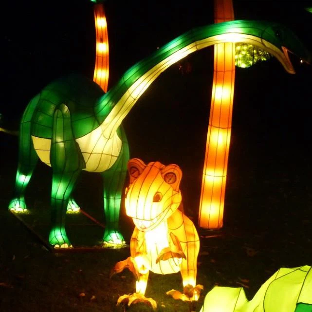 Lifelike Creative Dino Lantern For Parks And Museum Exhibition