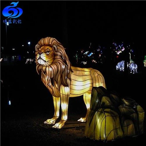 חיצוני משי מסורתי פנס בעלי חיים סיני פנס אריה